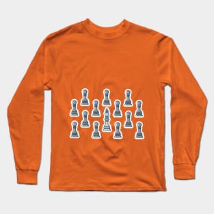 Chess Leader King Pattern Sticker style vector illustration. Sport board game object icon concept. Stand out, different and unique concept, business idea. Long Sleeve T-Shirt